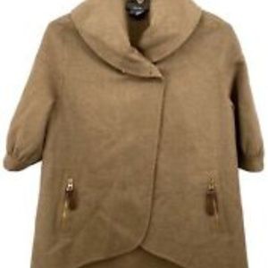 Per Se Open Front Asymmetric Coat